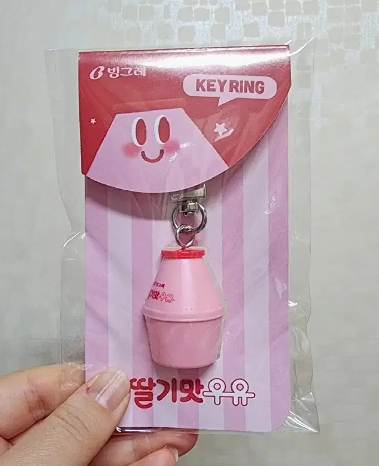 빙그레 딸기 우유 키링